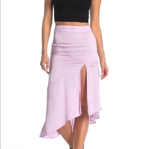 Free People NWT Lola Asymmetrical Slit Skirt Lilac